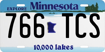 MN license plate 766TCS