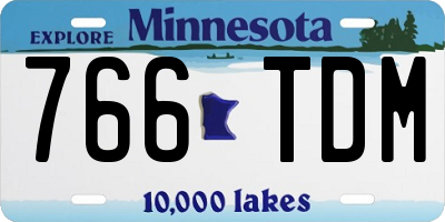 MN license plate 766TDM