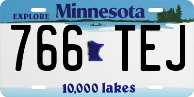 MN license plate 766TEJ