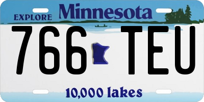 MN license plate 766TEU
