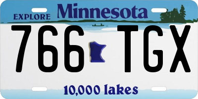 MN license plate 766TGX