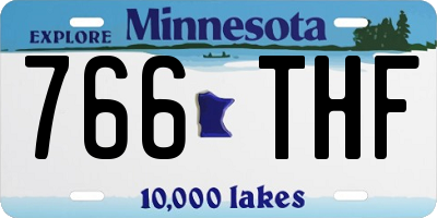 MN license plate 766THF