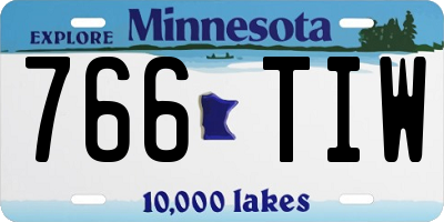 MN license plate 766TIW