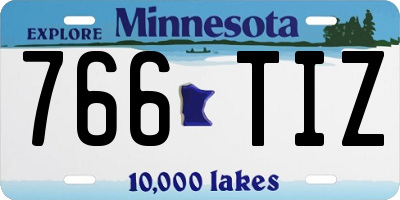MN license plate 766TIZ