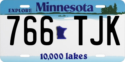 MN license plate 766TJK