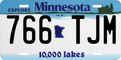 MN license plate 766TJM