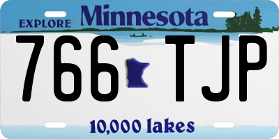 MN license plate 766TJP