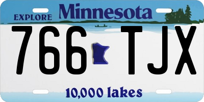 MN license plate 766TJX