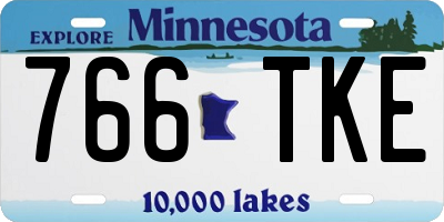 MN license plate 766TKE