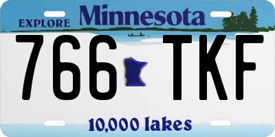 MN license plate 766TKF