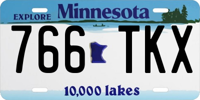 MN license plate 766TKX