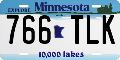 MN license plate 766TLK