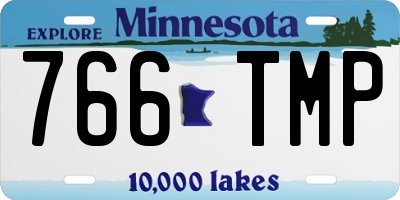 MN license plate 766TMP