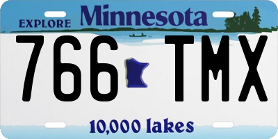 MN license plate 766TMX