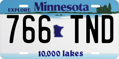 MN license plate 766TND