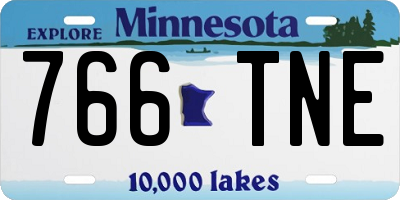 MN license plate 766TNE