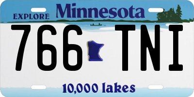 MN license plate 766TNI