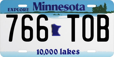 MN license plate 766TOB