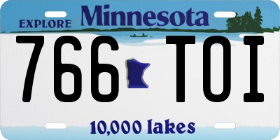 MN license plate 766TOI