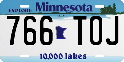 MN license plate 766TOJ