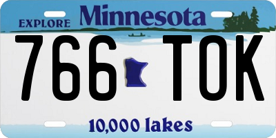 MN license plate 766TOK