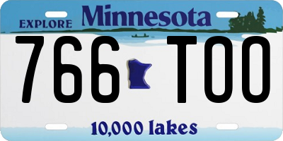 MN license plate 766TOO