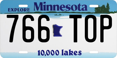MN license plate 766TOP