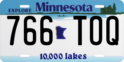 MN license plate 766TOQ