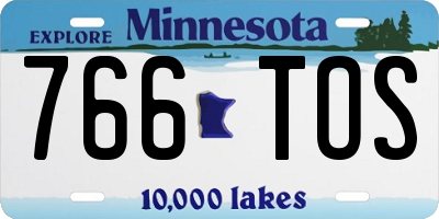 MN license plate 766TOS