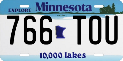 MN license plate 766TOU