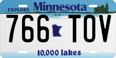 MN license plate 766TOV
