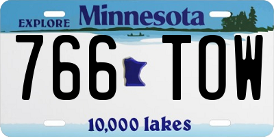 MN license plate 766TOW