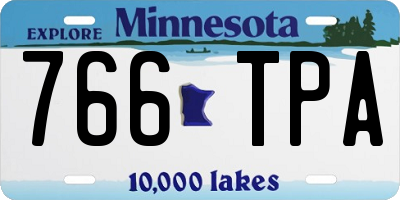 MN license plate 766TPA