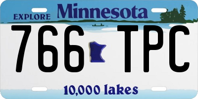 MN license plate 766TPC