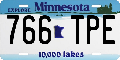 MN license plate 766TPE