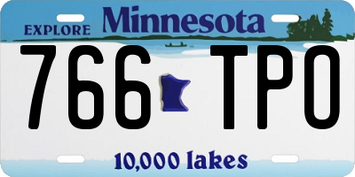 MN license plate 766TPO