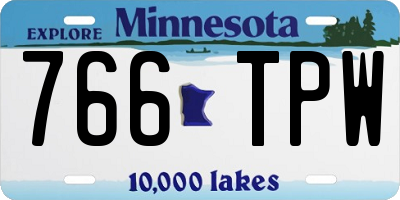 MN license plate 766TPW
