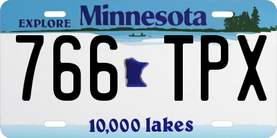 MN license plate 766TPX