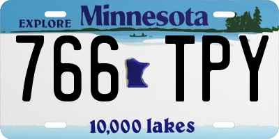 MN license plate 766TPY