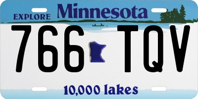 MN license plate 766TQV