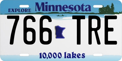 MN license plate 766TRE