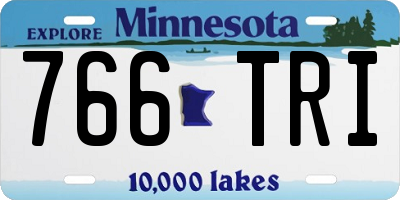 MN license plate 766TRI