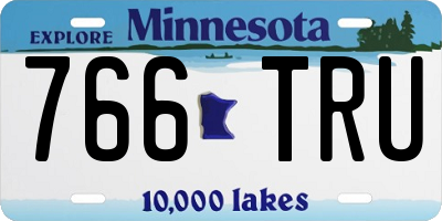 MN license plate 766TRU