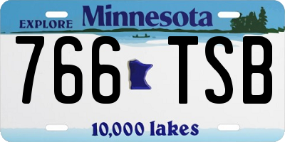 MN license plate 766TSB