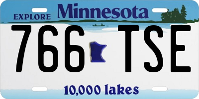 MN license plate 766TSE