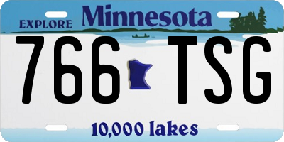MN license plate 766TSG