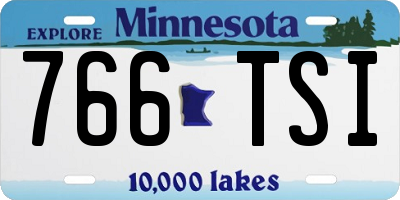 MN license plate 766TSI