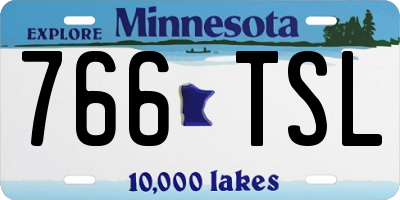 MN license plate 766TSL