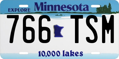 MN license plate 766TSM