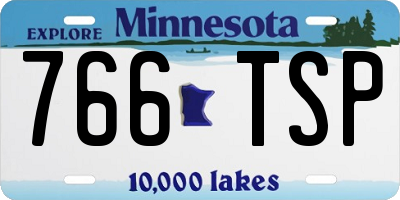 MN license plate 766TSP